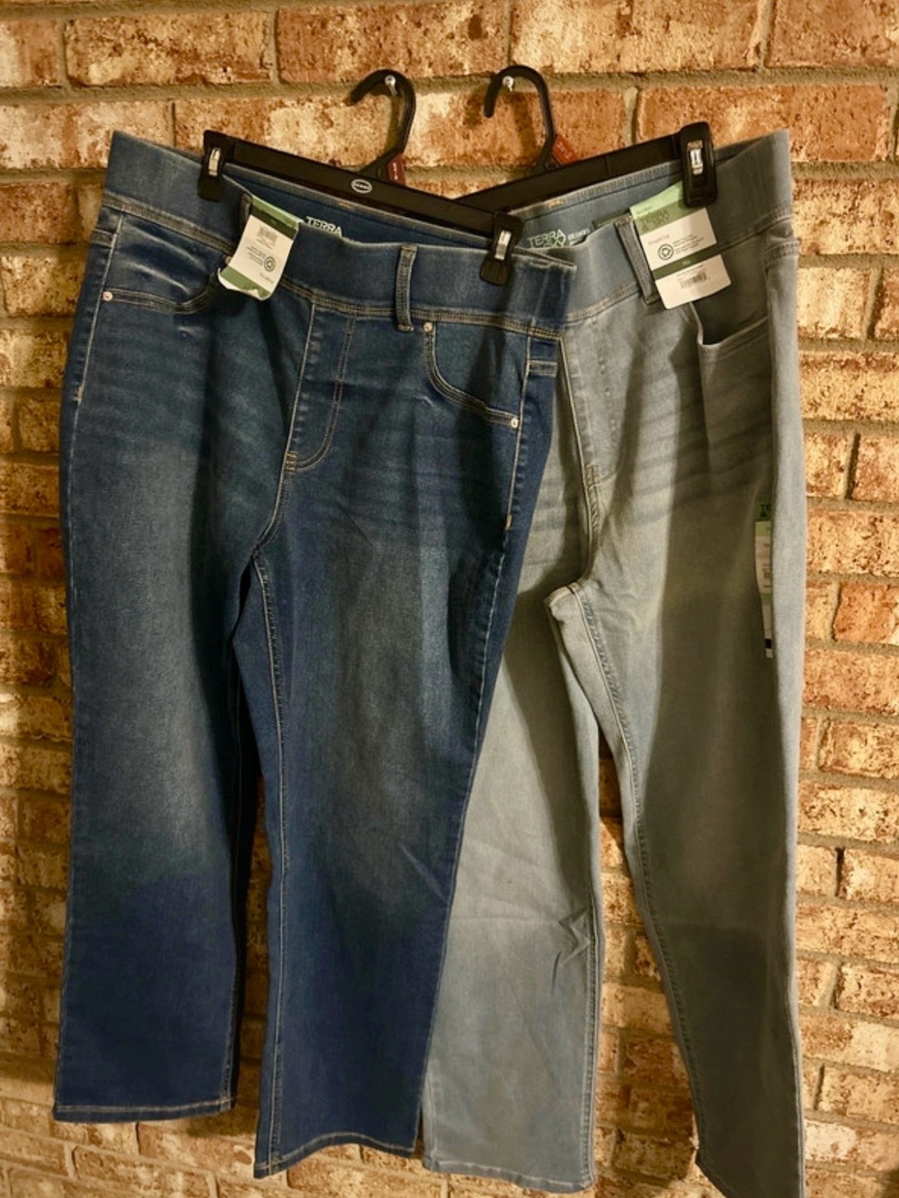 Terra&Sky 14W 2 pack Women’s Stretch Jeans - Dark Blue & Light Blue